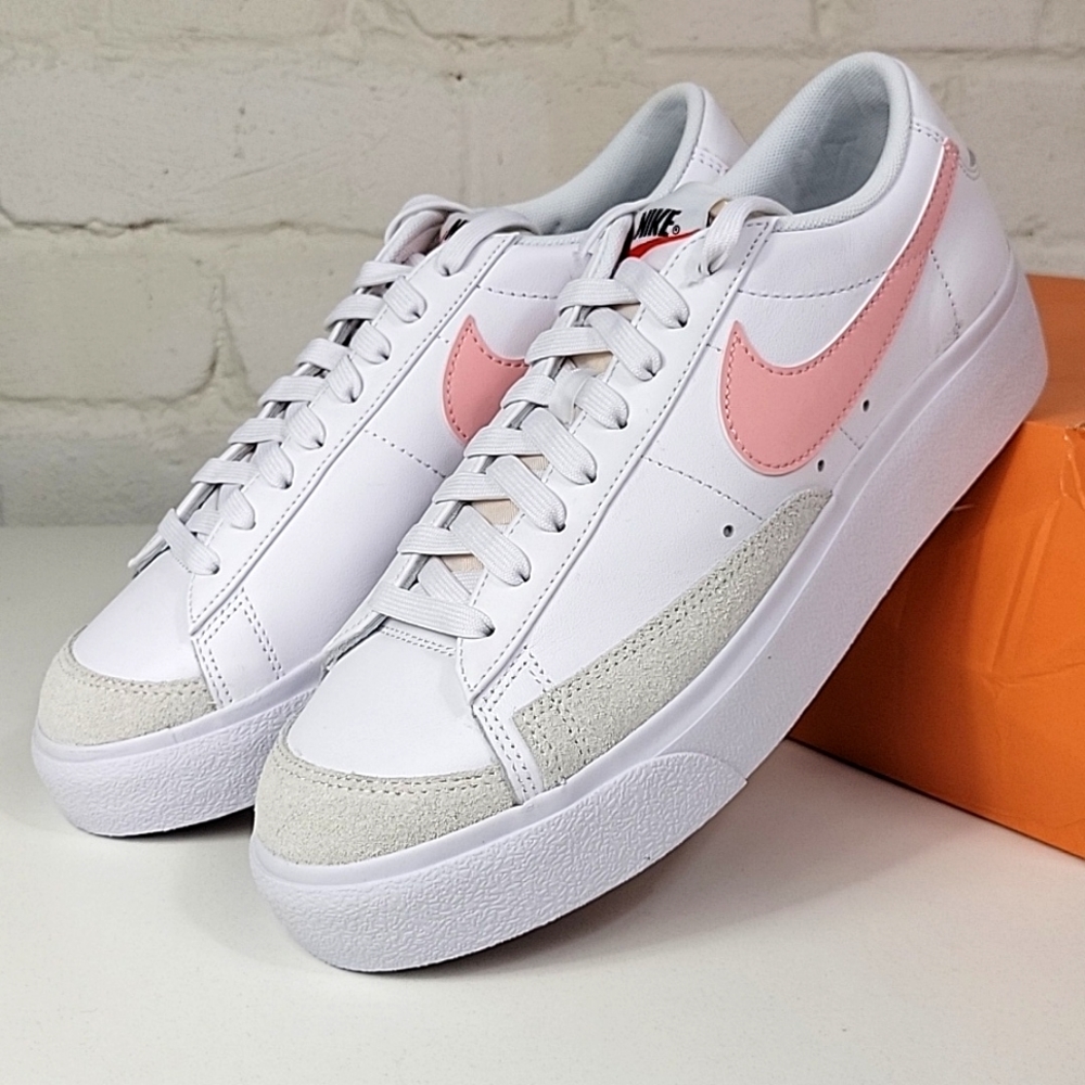 Nike Blazer Low Platform Sneaker White / Pink Blaze Womens 10